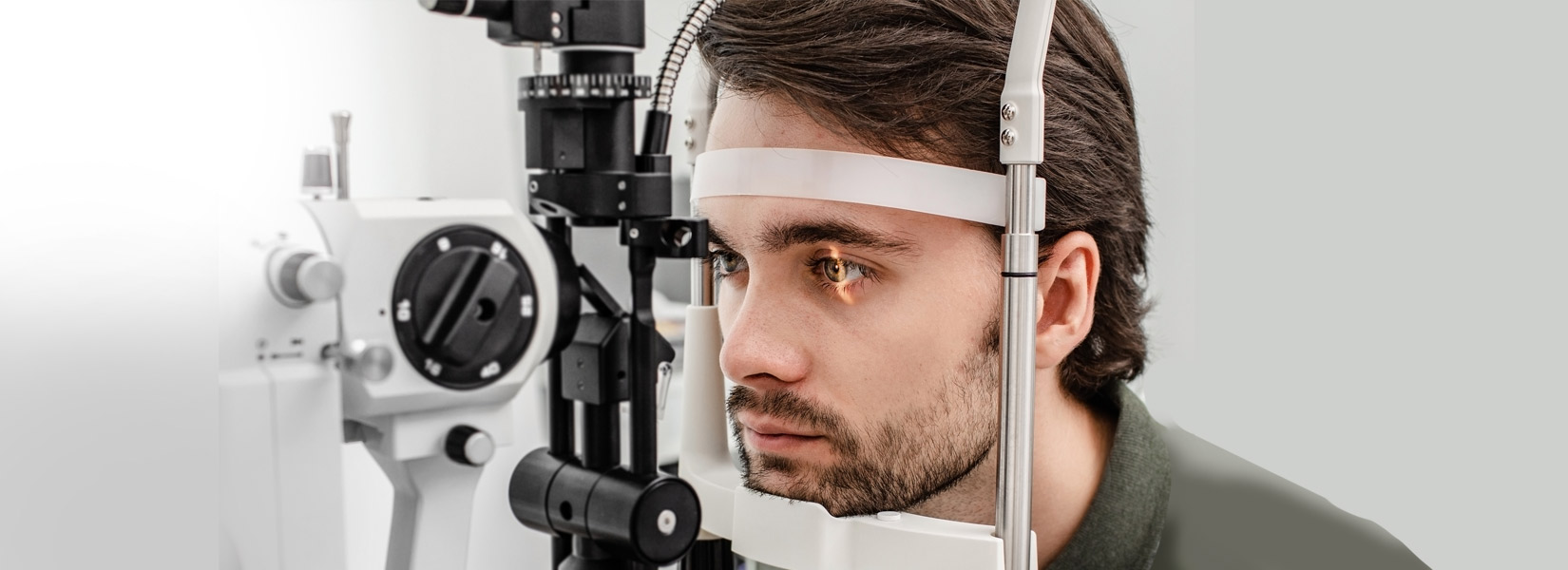 young man during eye exam in North Side